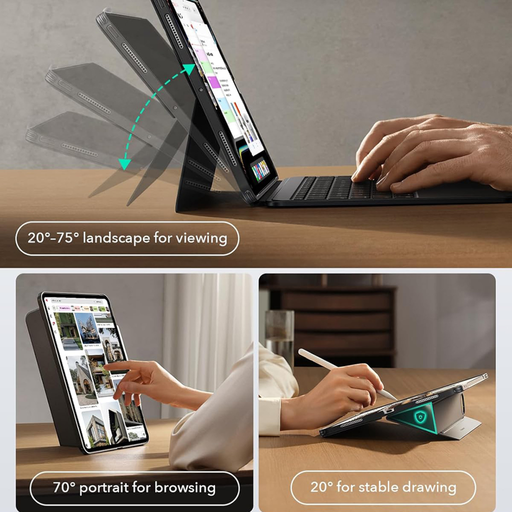 iPad Air 13 (2024) / iPad Air 13 (2025) Sötét Szürke ESR - Shift Keyboard Case tok - 5