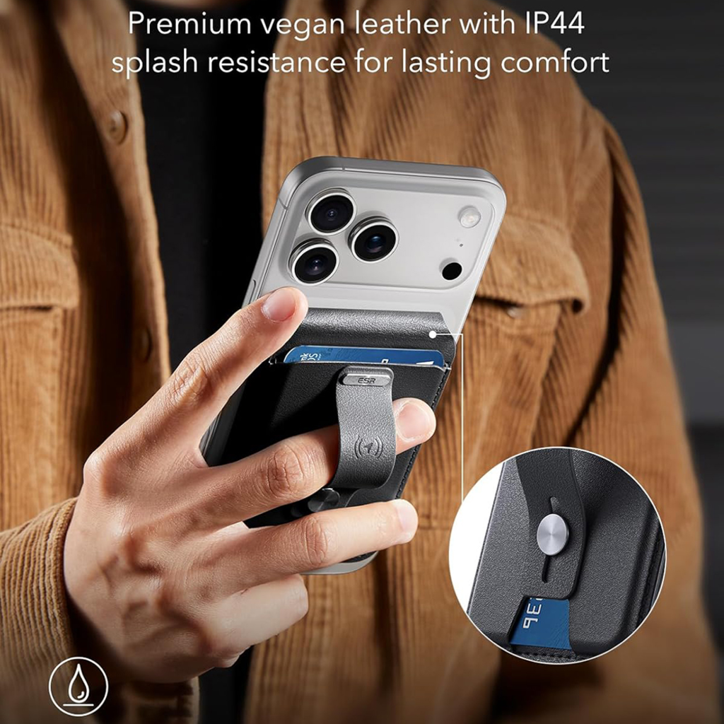 Geo HaloLock Wallet Stand (2K6090163) - MagSafe, Vegán bőr, Minden egyben zseb, 1-5 kártyát tart - Éjfekete ESR - 11