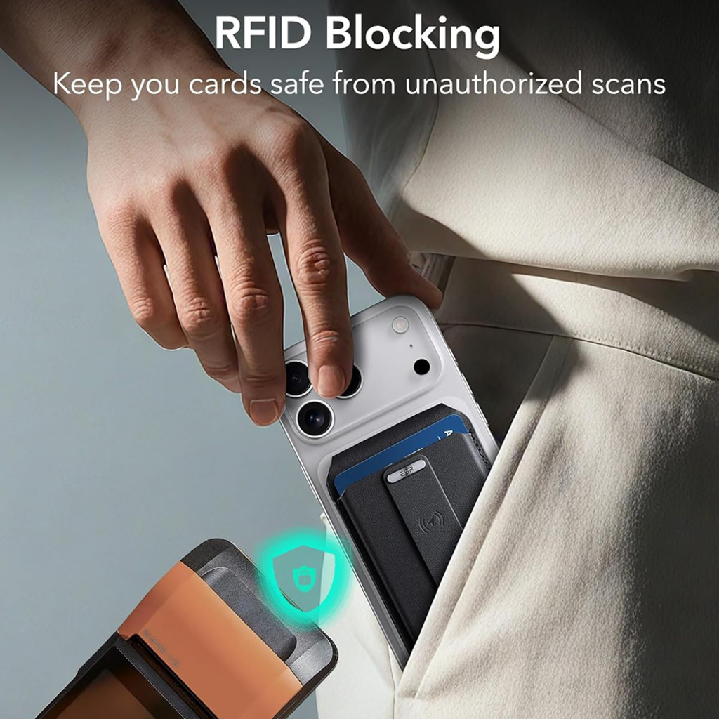 Geo HaloLock Wallet Stand (2K6090163) - MagSafe, Vegán bőr, Minden egyben zseb, 1-5 kártyát tart - Éjfekete ESR - 9