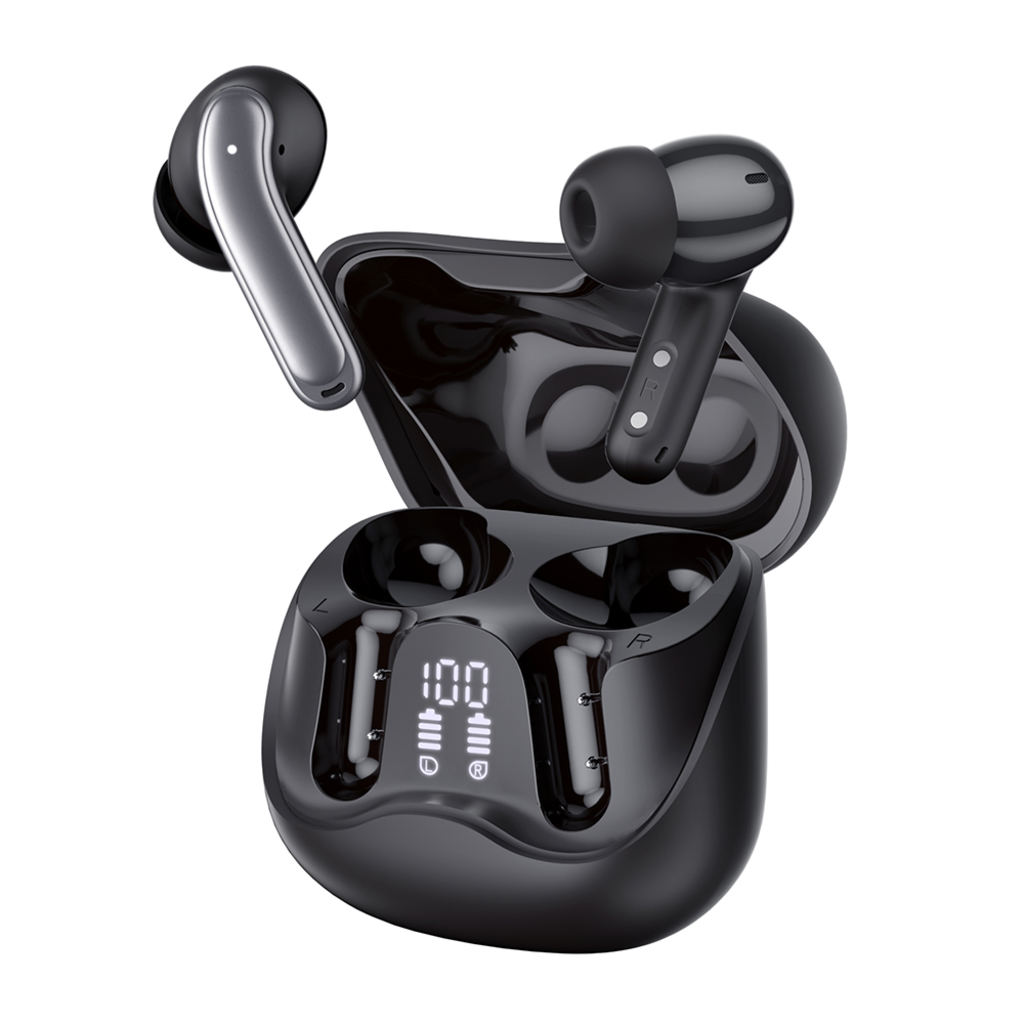 Vezeték nélküli fülhallgató Techsuit Air1 - Bluetooth V5.4, ANC, ENC, 400mAh, Multi-Connect, Gyors töltés, 6 mikrofon - Fekete - 3