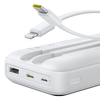 Baseus Lipow 20000mAh 22,5W Powerbank két beépített kábellel és egy Baseus Simple USB-A - USB-C 3A 20cm kábellel - fehér - 2. kép