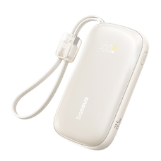 Powerbank Baseus EnerFill FC21 Qpow 3 Ultra 10000mAh 22,5W beépített kábellel - bézs,