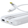 Baseus Lipow 10000mAh 22,5W Powerbank két beépített kábellel (Baseus Simple USB-A - USB-C 3A 20cm kábellel) - fehér - 3. kép