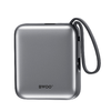 BWOO P74 22.5W 10000 mAh powerbank 2 beépített kábellel 1 x USB-C 1 x Lightning fekete - 3. kép
