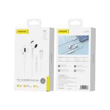 FONENG vezetékes fülhallgatók T66 USB-C mikrofonnal 1.2M Fehér