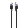 FONENG kábel X115 USB-C - Lightning PD 27W 1M Fekete - 0. kép