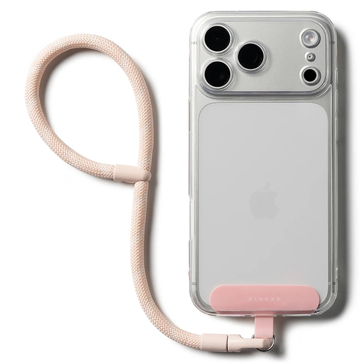 Universal Holder Hand Strap Link Flow P-Type Crossbody Lanyard telefon tokhoz, állítható - Candy Pink Ringke