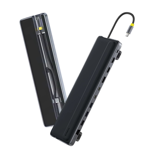 Baseus Docking Station EliteJoy EH3 (B0114200) - USB-C to 2x HDMI, DP, 3x Type-C, 3x USB, SD/TF, RJ45, 10Gbps - Űrszürke