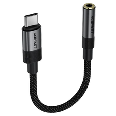 Type-C Férfi - Jack 3.5mm Női Acefast Audio Adapter (J12), Plug & Play, Magas hűségű hang, Nincs késés, 15cm - Fekete