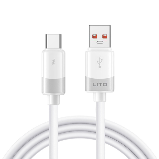 Data Cable Liquid Silicone (LD07) USB to Type-C Gyors Töltés 60W, Fagyás- és tűzálló Lito - Fehér