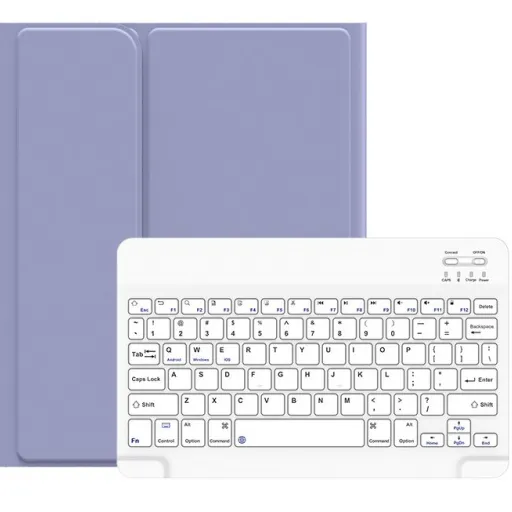 USAMS BH657 Smart Cover tok angol billentyűzettel iPad 10.2 2019/2020/2021 lila/fehér