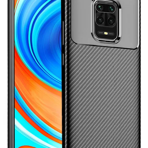 Armored szénszál mintájú TPU tok XIAOMI REDMI NOTE 9S fekete Armored szénszál mintájú TPU tok XIAOMI REDMI NOTE 9S fekete