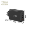 Tech-Protect NC240W-GAN 4-portos hálózati töltő PD 240W / QC3.0 Fekete - 3. kép