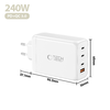 Tech-protect NC240W-GAN 4-portos hálózati töltő adapter Pd 240W / Qc3.0 Fehér - 3. kép