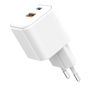 Setty fali töltő USB-A + USB-C 20W LSGaN-AC-200 fehér - 1. kép