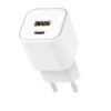 Setty fali töltő USB-A + USB-C 20W LSGaN-AC-200 fehér - 3. kép