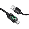 USB A-ról USB C-re LCD kijelzős kábel Hoco 3A 1,2 m fekete - 1. kép