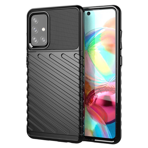 Thunder fokozott védelmet biztosító flexibilis TPU tok SAMSUNG GALAXY A72 5G fekete Thunder fokozott védelmet biztosító flexibilis TPU tok SAMSUNG GALAXY A72 5G fekete