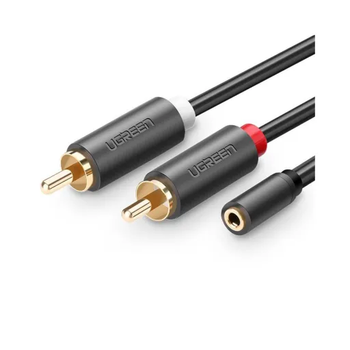 UGREEN AV102 2xRCA kábel (Cinch) jack 3.5 mm 1m fekete