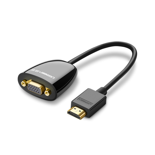 UGREEN MM105 HDMI - VGA átalakító adapter, Audio támogatás nélkül fekete
