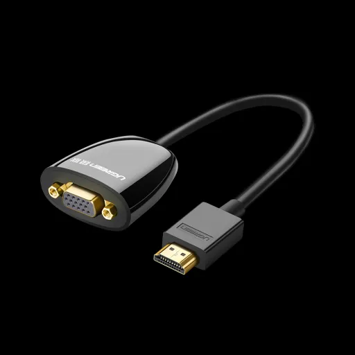 UGREEN MM105 HDMI - VGA átalakító adapter, Audio támogatás nélkül fekete