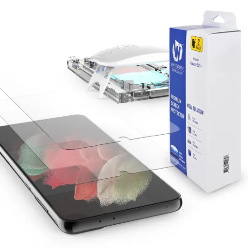 Whitestone Dome Glass 9H 2x kijelzővédő üvegfólia UV lámpával Samsung S21+ Plus Whitestone Dome Glass 9H 2x kijelzővédő üvegfólia UV lámpával Samsung S21+ Plus