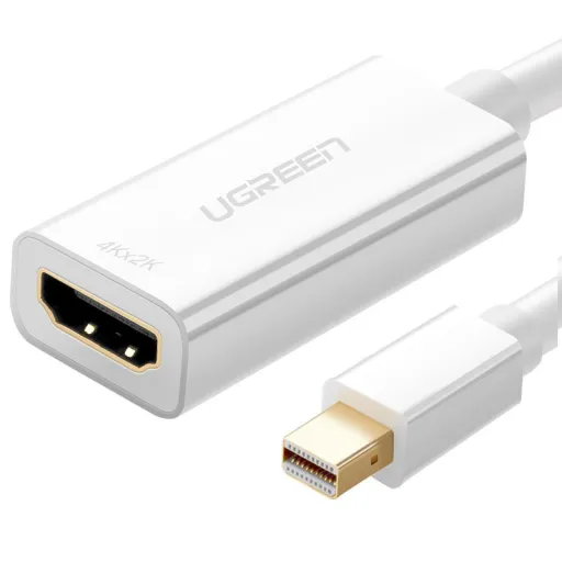 Ugreen FHD (1080p) HDMI (aljzat) - Mini DisplayPort (Bemenet - Thunderbolt 2.0) adapter, átalakító fehér (MD112 10460)