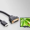 Ugreen DVI 24+1pin - HDMI kábel 22cm fekete (20136) - 0. kép