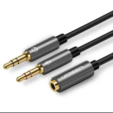 Ugreen 3.5mm elosztó, adapter audio és mikrofon jelre 20Cm fekete (AV140 20899)