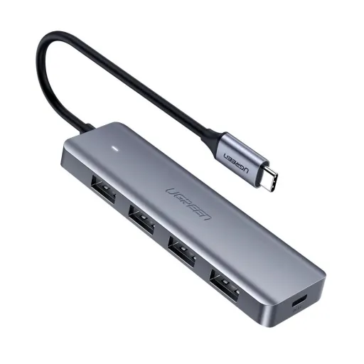 Ugreen USB - 4xUSB 3.2 Gen 1 HUB elosztó micro USB energia ellátással szürke (CM219 70336)