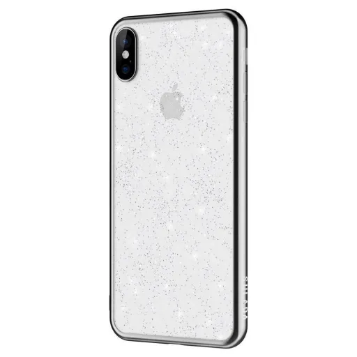 iPhone 12 mini SULADA Glitter tok átlátszó/fekete