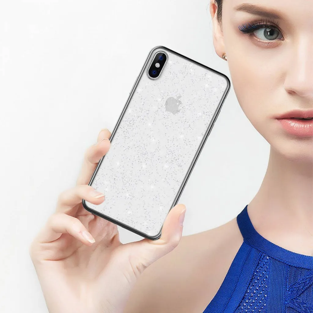 iPhone 12 Pro Max Sulada Glitter tok átlátszó/fekete - 9