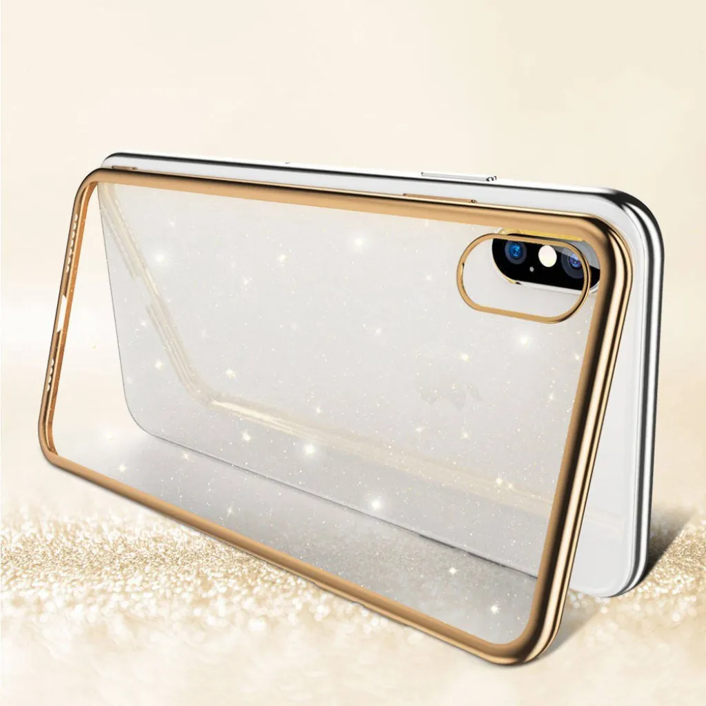 iPhone 12 Pro Max Sulada Glitter tok átlátszó/arany - 13