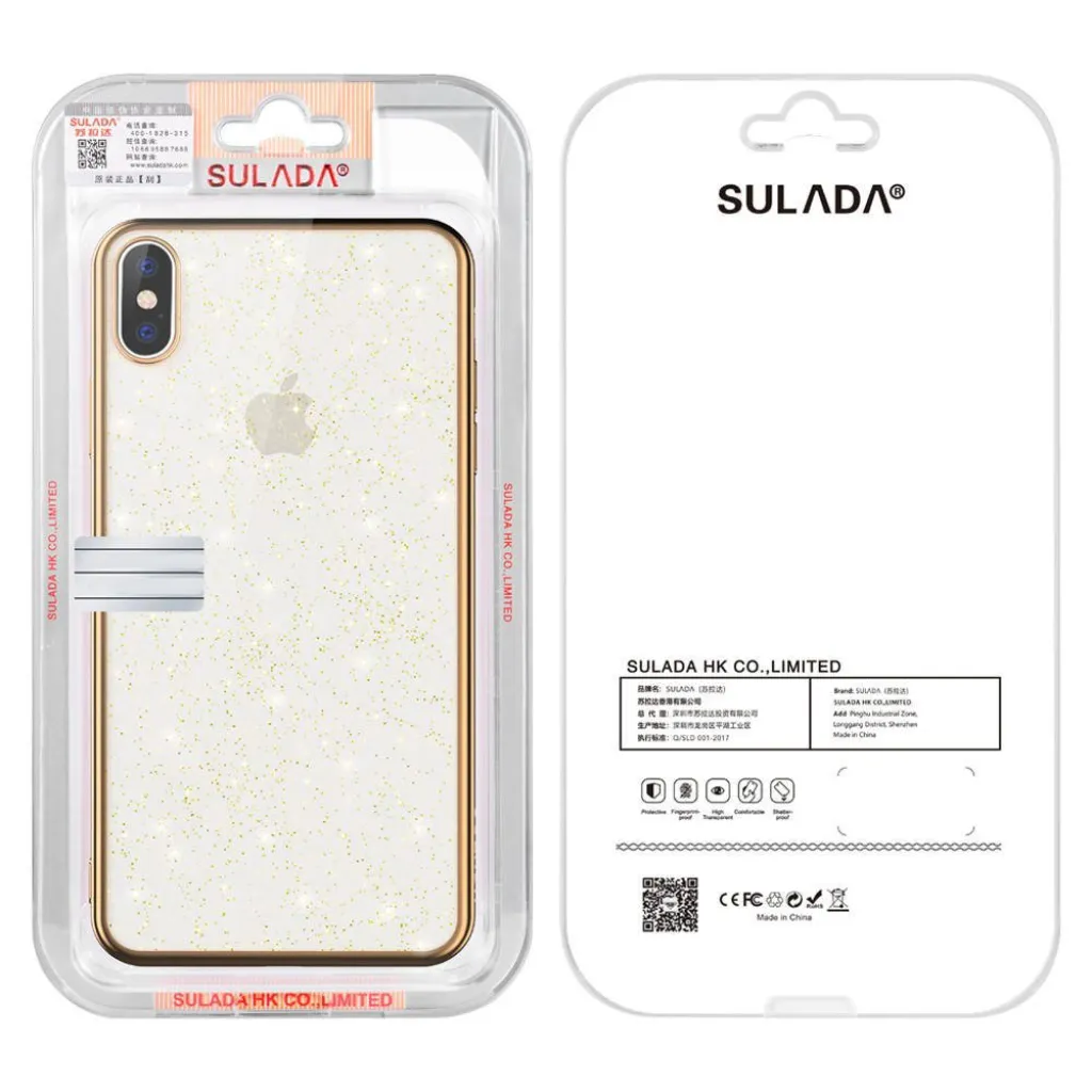 iPhone 12 Pro Max Sulada Glitter tok átlátszó/arany - 8
