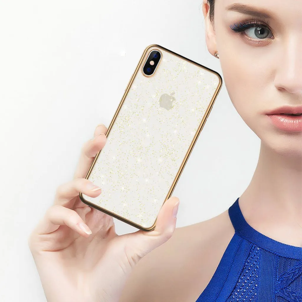 iPhone 12 Pro Max Sulada Glitter tok átlátszó/arany - 10