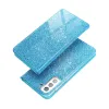 Samsung A52 5G / A52 4G Forcell Shining flitteres fliptok világoskék - 1. kép