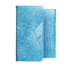 Samsung A52 5G / A52 4G Forcell Shining flitteres fliptok világoskék