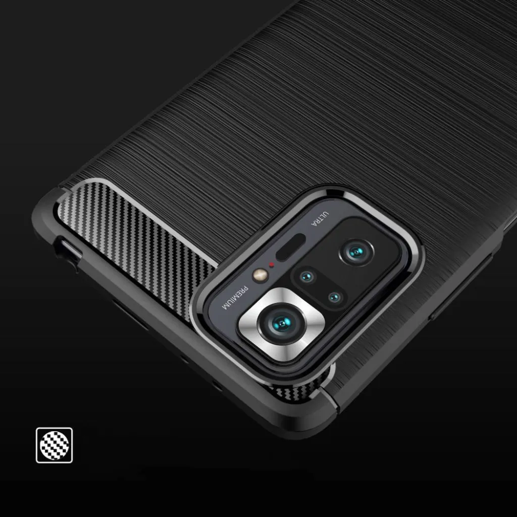 Armored szénszál mintájú TPU tok XIAOMI REDMI NOTE 10 fekete - 7