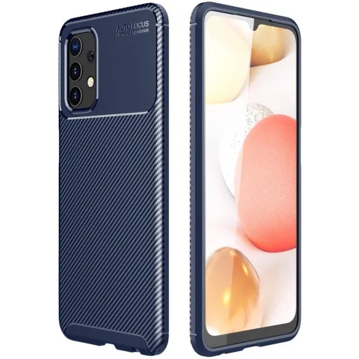 Samsung A32 4G/LTE Armored szénszál mintájú TPU tok kék