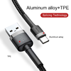 Baseus Cafule Nylon harisnyázott USB/USB-Type C kábel QC3.0 3A 1m fekete/szürke (CATKLF-BG1) - 4. kép