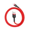 Baseus Cafule Nylon harisnyázott USB/Lightning kábel QC3.0 2.4A 0.5m piros (CATKLF-A09) - 4. kép