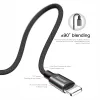 Baseus Yiven Nylon harisnyázott USB/ Lightning kábel 2A 1.8m fekete (CALYW-A01) - 3. kép