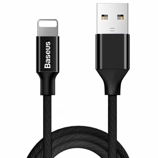 Baseus Yiven Nylon harisnyázott USB/ Lightning kábel 2A 1.8m fekete (CALYW-A01)