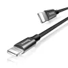 Baseus Yiven Nylon harisnyázott USB/ Lightning kábel 2A 1.2m fekete (CALYW-01) - 4. kép