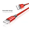 Baseus Yiven Nylon harisnyázott USB/ Lightning kábel 2A 1.8m piros (CALYW-A09) - 4. kép