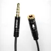 Dudao 4 pólusú 3.5mm mini audio jack toldó kábel 1m fekete - 2. kép