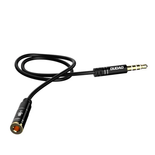 Dudao 4 pólusú 3.5mm mini audio jack toldó kábel 1m fekete