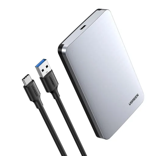 Ugreen Külső HDD/SSD ház SATA III (6 Gbps) 2.5'' USB 3.2 Gen 2 USB Type-C + kábel 0.5m szürke (70499 CM300)