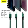 Micro USB Type-C - Lightning/ USB Type-C/ Micro USB kábel 1.5m zöld Baseus Rapid 3in1 (CAMLT-SC06) - 3. kép