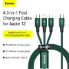Micro USB Type-C - Lightning/ USB Type-C/ Micro USB kábel 1.5m zöld Baseus Rapid 3in1 (CAMLT-SC06) - 4. kép